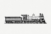 Transport train drawing, vintage illustration psd. Free public domain CC0 image.