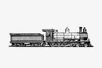 Transport train drawing clipart, vintage illustration vector. Free public domain CC0 image.