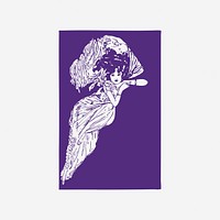Vintage Gatsby woman, purple illustration. Free public domain CC0 image.