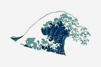 Japanese wave clipart, vintage illustration. Free public domain CC0 image.