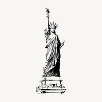 Statue of Liberty clipart, famous landmark in New York illustration vector. Free public domain CC0 image.