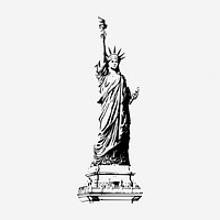 Statue of Liberty drawing, famous landmark in New York illustration. Free public domain CC0 image.