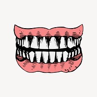 Human teeth, vintage dental illustration vector. Free public domain CC0 image.