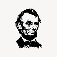 Abraham Lincoln portrait, US president illustration vector. Free public domain CC0 image.