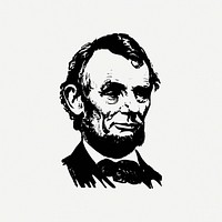 Abraham Lincoln portrait, US president drawing psd. Free public domain CC0 image.