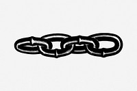 Vintage metal chain hand drawn illustration. Free public domain CC0 image.