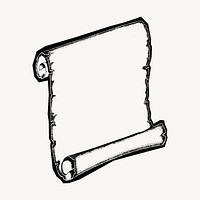 Scroll frame hand drawn clipart, paper illustration vector. Free public domain CC0 image.