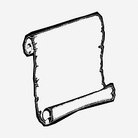 Scroll frame hand drawn illustration. Free public domain CC0 image.