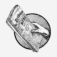 Newspaper hand drawn illustration. Free public domain CC0 image.