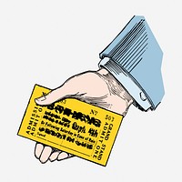 Yellow ticket illustration. Free public domain CC0 image.