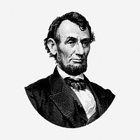 Abraham Lincoln hand drawn illustration. Free public domain CC0 image.