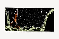 Futuristic rocket clipart, space illustration vector. Free public domain CC0 image.