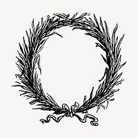 Wreath hand drawn clipart, frame illustration vector. Free public domain CC0 image.