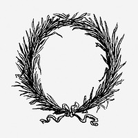 Wreath hand drawn frame illustration. Free public domain CC0 image.