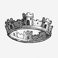 Crown hand drawn illustration. Free public domain CC0 image.