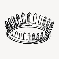 Crown hand drawn clipart, headwear illustration vector. Free public domain CC0 image.