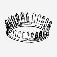 Queen crown hand drawn illustration. Free public domain CC0 image.