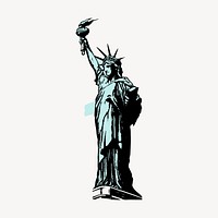 Statue of Liberty clipart, travel destination, illustration vector. Free public domain CC0 image.