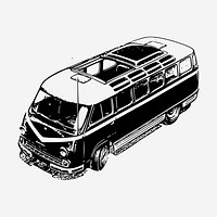 RAF 977 van hand drawn illustration. Free public domain CC0 image.