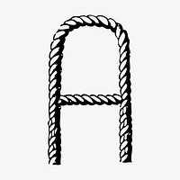 Rope hand drawn clipart, tool illustration vector. Free public domain CC0 image.