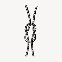 Square knot hand drawn clipart, rope illustration vector. Free public domain CC0 image.