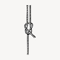 Rope hand drawn clipart, overhand knot illustration vector. Free public domain CC0 image.