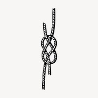 Rope hand drawn clipart, granny knot illustration vector. Free public domain CC0 image.
