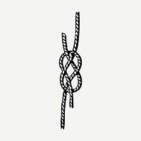 Granny knot drawing clipart, rope illustration psd. Free public domain CC0 image.