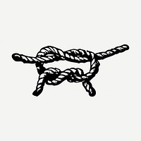 Rope drawing clipart, overhand knot illustration psd. Free public domain CC0 image.