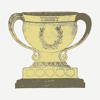 Gold trophy vintage clipart, winner illustration psd. Free public domain CC0 image.