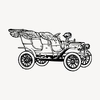 Car hand drawn clipart, Ford Model T automobile illustration vector. Free public domain CC0 image.