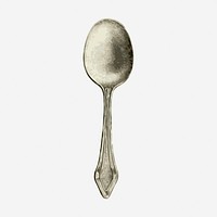 Spoon illustration, cutlery. Free public domain CC0 image.