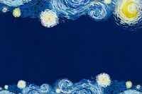 The Starry Night background, inspired by Van Gogh's artwork