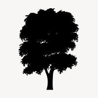Tree silhouette collage element, nature illustration psd. Free public domain CC0 image.