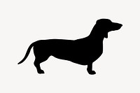 Dachshund dog silhouette collage element, animal illustration psd. Free public domain CC0 image.