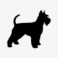 Schnauzer dog silhouette clipart, animal illustration in black vector. Free public domain CC0 image.