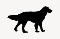 Flat-coated Retriever dog silhouette collage element, animal illustration psd. Free public domain CC0 image.