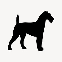 Irish Terrier dog silhouette clipart, animal illustration in black vector. Free public domain CC0 image.