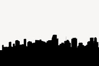 Miami skyline silhouette border, Florida cityscape illustration in black vector. Free public domain CC0 image.