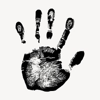 Palm hand print silhouette clipart vector. Free public domain CC0 image.