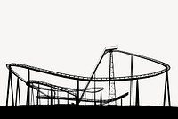 Roller Coaster silhouette border, black vector. Free public domain CC0 image.