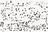 Flying birds silhouette background, animal illustration psd. Free public domain CC0 image.