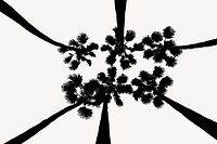 Palm trees silhouette background, nature illustration in black. Free public domain CC0 image.