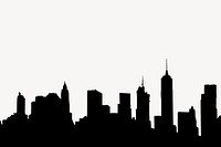 Brooklyn cityscape silhouette border psd. Free public domain CC0 image.