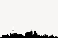 Shanghai skyline silhouette border, China cityscape illustration in black vector. Free public domain CC0 image.