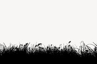 Grass bush silhouette border, nature illustration psd. Free public domain CC0 image.