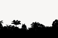 Trees silhouette, nature border vector. Free public domain CC0 image.