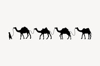 Camel train silhouette border, animal illustration psd. Free public domain CC0 image.