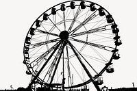 Ferris wheel silhouette background, amusement park ride illustration. Free public domain CC0 image.