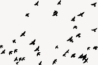 Flying birds silhouette background, animal illustration in black vector. Free public domain CC0 image.